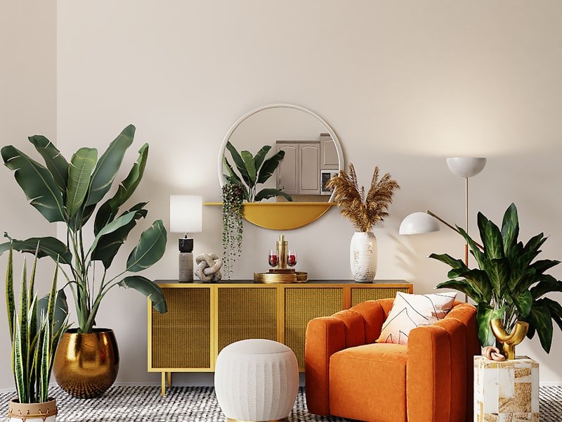 A warm styled vignette showing a curated Ottawa interior colour palette
